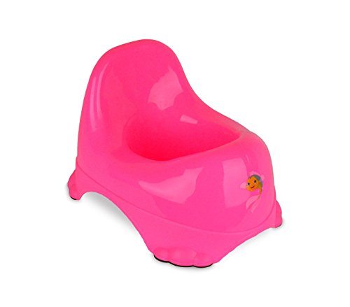 188699 Orinal de plástico con patas antideslizantes para niños en cuatro divertidos colores (25x22)-Fucsia