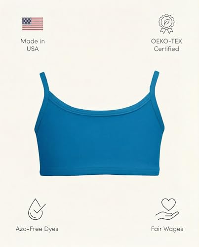 Image of City Threads Girls Bikini Top Only UPF 50+, Bathing Suit Top for Girls, Made in the USA