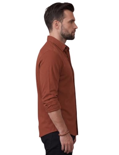 Image of NexaFlair Men's Shirt Regular Fit Solid Pattern Linen Cotton with Long Sleeve Collared Neck Standard Length and Button Down Closure Type | Mens Casual Shirts | Man's Formal Shirts