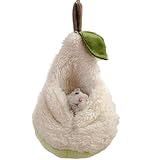 PAPIEEED Pear-Shaped Hamster Pouch Bed - Plush Sugar Glider Hideout, Small Pet Habitat Decoration Cozy Cage Accessories for Mice, Gerbil, Golden Bear, Degu