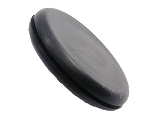 Image of Rubber Plug - Fits 1 1 /2 inch Opening in 1 /16 inch Thick Panel -Grommet Without A Hole Solid Flush Plug Seals Opening in Panels - Provides Finished Appearance on Both Sides of Panel (2 Pack)