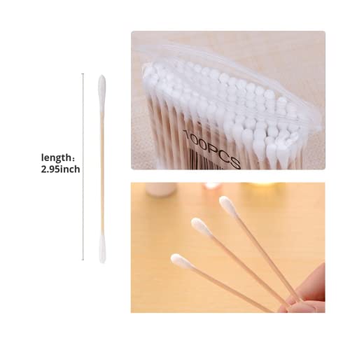 Lanrue Wooden Cotton Swab 800/2000Pcs Environmentally Friendly Double-Ended Swabs Applicator Tattoo Supplies Hypoallergenic Makeup Cosmetic Applicator Cotton Sticks For Daily Cleaning (2000Pcs) #TOP4