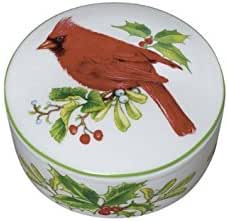 Andrea by Sadek Holiday Cardinal Covered Porcelain Trinket
