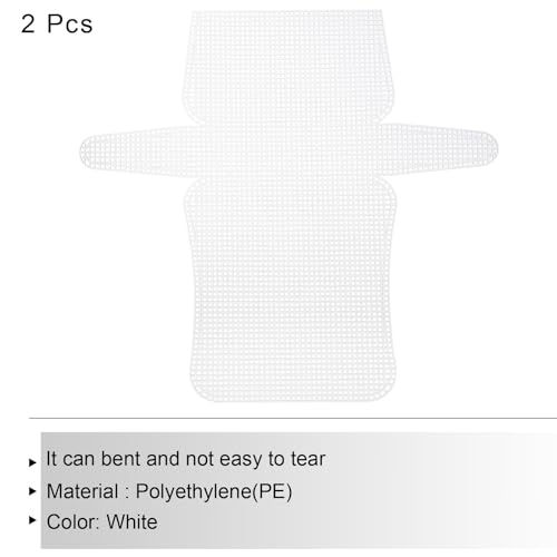 Image of MECCANIXITY 2Pcs Plastic Mesh Canvas Sheet 6 Count 33.5 cm / 13.2 inch for Crochet Bag Making Crossbody Bag Blank Canvas for Embroidery Needlepoint, Bag, Knit Crochet Mesh, White