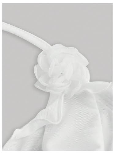 GORGLITTER Women's Y2k Ruffle Halter Tops Sexy Tie Front Backless Asymmetrical Goth Jellyfish Crop Camisole Top3