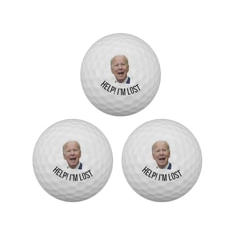 3 Pack Help I'm Lost Joe Biden Golf Ball Funny Novelty Humorous Confused Golf Ball for Golfer Dad Mom Friends Cover