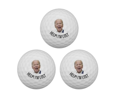 3 Pack Help Im Lost Joe Biden Golf Ball Funny Novelty Humorous Confused Golf Ball for Golfer Dad Mom Friends