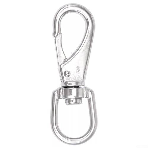 Mosquetón giratorio de acero inoxidable 304 para postes de bandera de jardín, comederos de pájaros, correas de perro y llaveros, gancho resistente de 12 cm con rotación de 360°