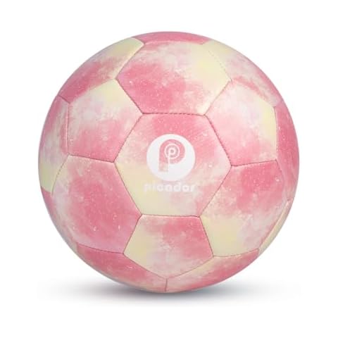 PP PICADOR Size 4 Soccer Ball, Tie Dye Pink Soccer Ball for Youth Kids Boys Girls Outdoors Indoor Practice Ideal Soccer Gift Cover