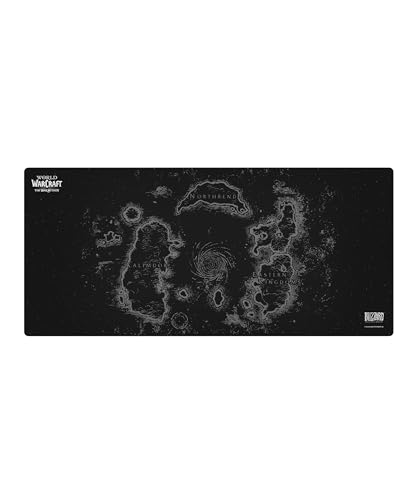 World of Warcraft Azeroth Gaming Mouse Pad, Computer Mouse Mat, Flat Stitched Edge, Non-Slip Rubber Base, Gamers & Office Use, 35 x 16 - Officially Licensed