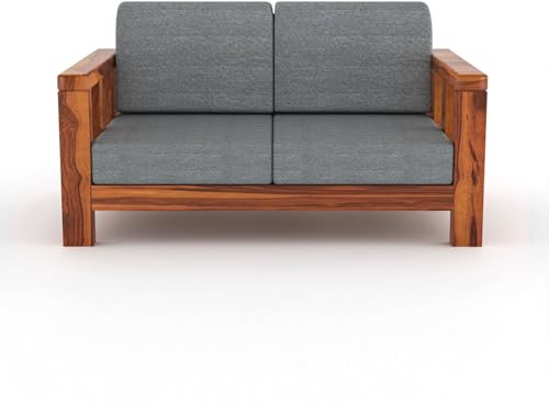 Image of Sheesham Solid Wood Six Seater Sofa Set for Living Room(6 Seater) (Provencial Teak 1)