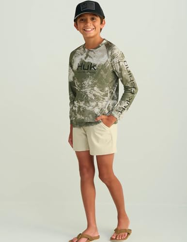 HUK Boys Pursuit Camo Crew Sleeve Shirt, Performance Shirt for Kids4