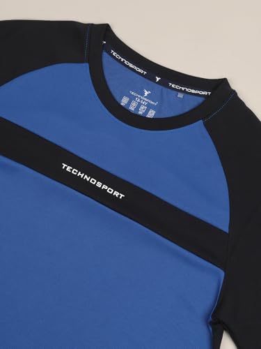 Image of TECHNOSPORT Boy's Polyester Slim Fit Crew Neck Half Sleeve T-Shirt with Technocool+, Anti Microbial Propeties for Sports and Regular Use