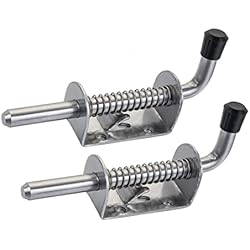 Pestillo con Muelle Pestillo,2 PCS Pestillos para Puertas sin Tornillos Cerrojo de Puerta Inoxidable Cerradura Puerta Corredera Pestillo De Muelle para Muebles Baño Aseo Cabaña Dormitorio