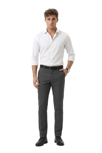 Image of Peter England Men's Premium Formal Stretchable Knit Super Slim Fit Trouser | Comfort Lycra | 360-Degree Stretch