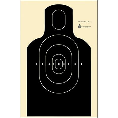 NRA EIC E-Silhouette Combat Target Features Standard E-Silhouette Military Torso with Modified TPC Scoring Outlined in White Ink: Black Size: 20" x 36"