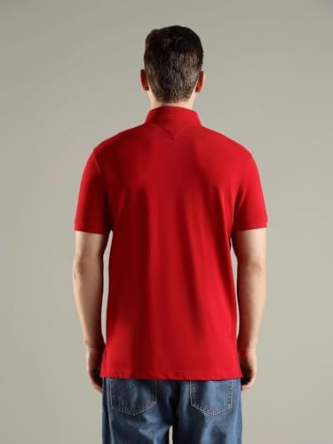 Image of Tommy Hilfiger Solid Regular Fit Cotton Polo T-Shirt