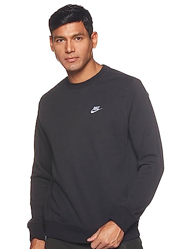 Nike Men's NSW Club Crew, Black/White, Small