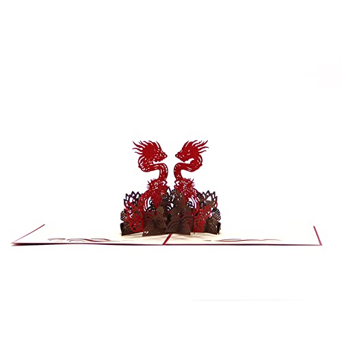 Paper Spiritz Chinese Dragon 3D Pop Up Greeting Cards Handmade, Dragon Popup Birthday Card Thank You Card For Adults & Children, All Occasion Christmas New Year Anniversary Card #TOP2