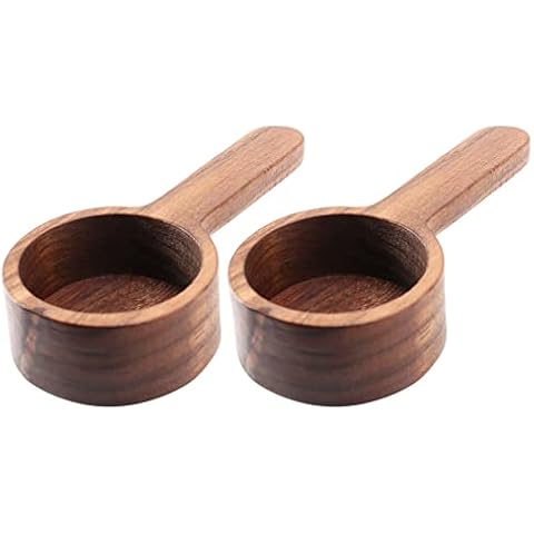 Exogio Wooden Measuring Spoon Set Kitchen Measuring Spoons Tea Coffee Scoop Sugar Spice Measure Spoon Measuring Tools,2 Pcs Cover