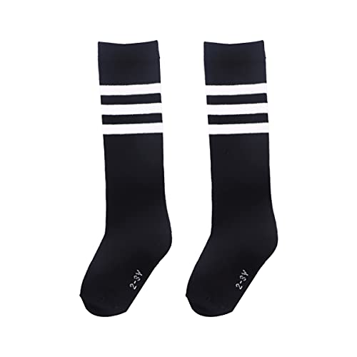 FZBNSRKO 1 Pair Toddlers Children Kids Girls Boys Cotton Bootie Knee High Long Soccer Socks Team Socks for Kids 2-3 Years Old