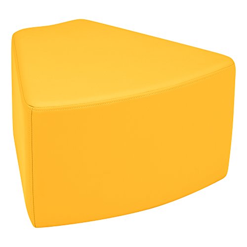 Image of Sprogs 12 inch H Structured Wedge Stool -Flexible Modular Collaborative Soft Seating for Office, Home, Lounge and School Classrooms with Durable Frame -Yellow