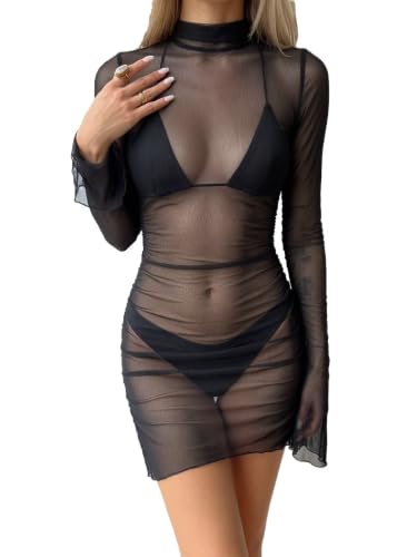 Image of Women's Rave Dress Leopard Cheetah Sheer Mesh Dress for Women
