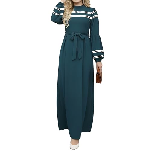 istanbul styles Women&rsquo;s Modest Maxi Dress Abaya Style Long Sleeve Belted - Soft...