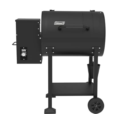 Coleman Cookout 700 Pellet Grill with 690-Sq. In. Total Cooking Surface, 2-Wheel Cart and Shelf Storage in Black, Durable Pellet Smoker Grill for Grilling, Roasting, Baking, Roasting, and Smoking