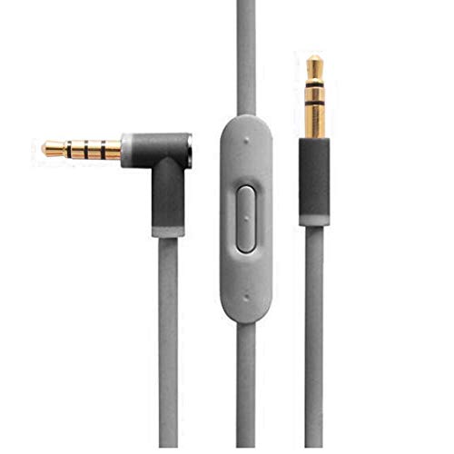 Replacement Audio Cable Cord Wire with in-line Microphone and Control for Beats by Dr Dre Headphones Solo/Studio/Pro/Detox/Wireless/Mixr/Executive/Pill (Gray)