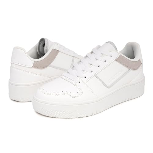 Image of Nautica Platform Sneakers for Womens Fashion Trendy Shoes White Casual Sneaker Thick Sole Everyday Walking Shoes