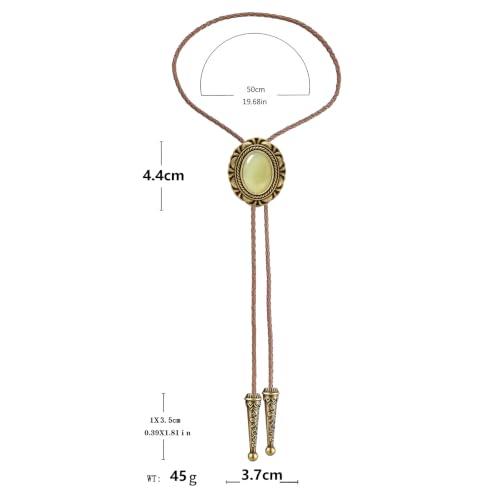 Image of GelConnie Native American Bolo Tie Rodeo Cowboy Leather Necktie Western Necklace Costume Accessories for Men,Women