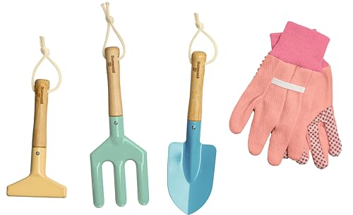 Gardening Set, Tool Kit, for Kids, STEM, Includes Tote Bag, Spade, Watering Can, Rake, Fork, Trowel and Gloves (Petal) - image 3