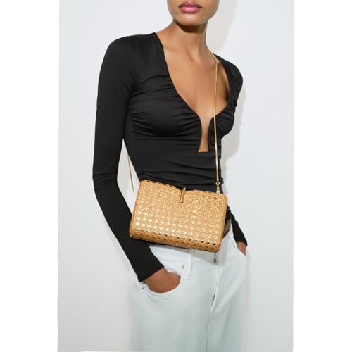 Image of Women Acrylic Rattan Clutch Purse Rattan Woven Evening Bag Wedding Party Purse Summer Beach Wicker Shoulder Handbag