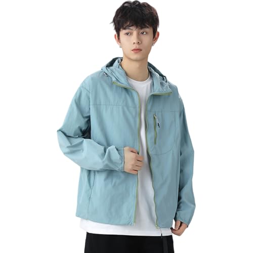 Image of Venzina Men's UPF 50+ Sun Protection Jacket, 4-Way Stretch Quick-Dry Windbreaker with Breathable Mesh & Elastic Cuffs, Sunscreen Jacket for Men - Hiking, Travel