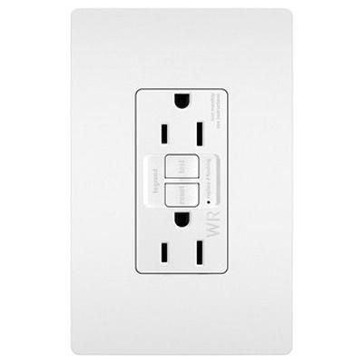 Pass & Seymour 1597-TRWRW Specification Grade Tamper and Weather Resistant Self-Test GFCI Duplex Receptacle 15 Amp 125 Volt AC NEMA 5-15R White Radiant TradeMaster