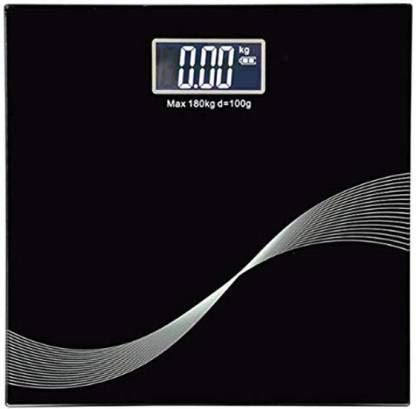 MADHAV Diamond Electronic Thick Tempered Glass LCD Display Digital Personal Bathroom Health Body Weight Weighing Scales for Body Weight, Weight Scale Digital for Human Body,Black