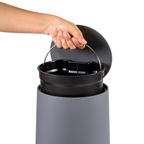 Image of Freelance Portofino Pedal Dustbin | Pedal Trashcan | Minimalist and Sleek Waste bin for home and office- 4.3Ltr (Grey)