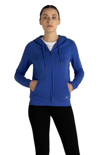 Image of Van Heusen Women Athleisure Antiviral Standard Length Hoodie - Cotton Spandex - Smart Tech+,Easy Stain Release, Moisture Wicking Dazzling Blue Large