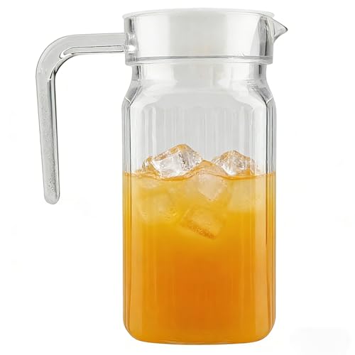 Ktsxxops 17 oz Small Plastic Carafe with Lid and Spout 500ml Small Clear Water Jug for Hot/Cold Water Iced Tea Pitcher for Coffee Mini Juice and Homemade Beverage Carafe (500ml)