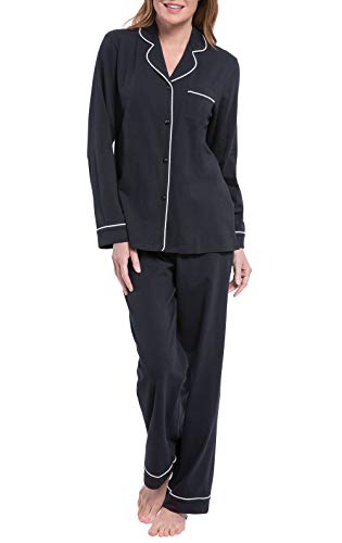 PajamaGram Pajama Set For Women - Pajamas Women Jersey Boyfriend, 100% Cotton - Main Image