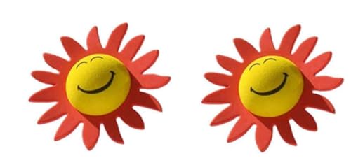 2 Pcs Red Sunflower Car Antenna Toppers Pilot Aerial Ball Antenna Topper Very Practical and Popular Car Styling and Body Fittings