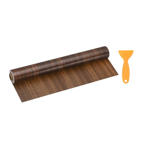 Image of HARFINGTON Wood Grain Repair Tape 15.7 Inch x 33ft Self Adhesive Repair Patch Tape Simulated Wooden Floor Tapes with Plastic Scraper for Tables Doors Windows Furniture, Ebony