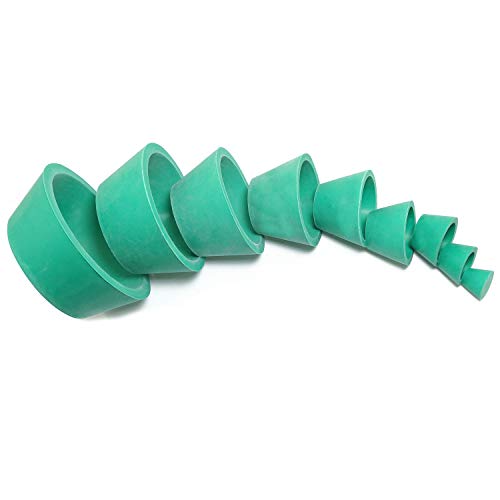 ToToT Suction Bottle Pad Silicone Funnel Holder Kit 9 in 1 Buchner Funnel Flask Adapter Green Rubber Filter Gasket Seal Ring Tapered Collar