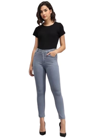 Women Jeans Slim Fit Mid-Rise Clean Look Stretchable Jeans-image-32