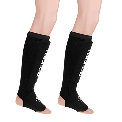 Almencla 2 Peças Shin Peito Do Pé Guardas Artes Marciais Shin Guardas para Treino, Kickboxing - Blac