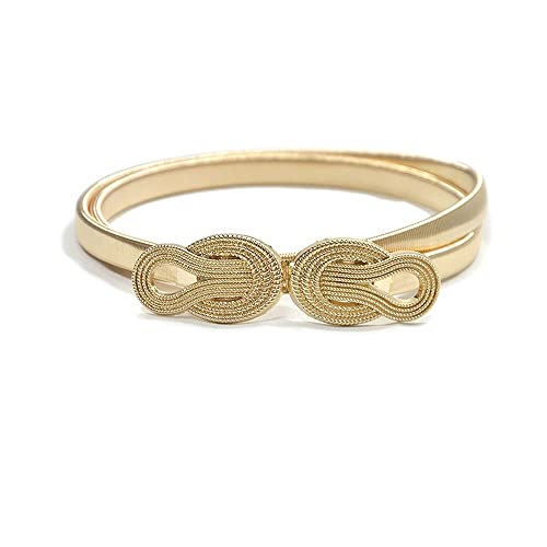 Belt Gold Silver Stretch Elastic Waist Belts for Women Metal Plate Female Lady Dress Waistband