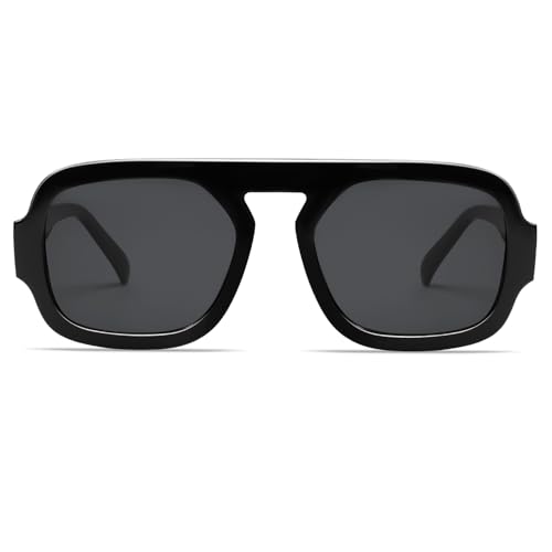 VANLINKER Retro Aviator Sunglasses for Women Men Trendy Square Sun Glasses Vintage Style VL9826-A3