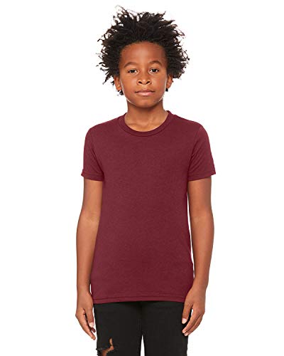 Bella + Canvas Youth Triblend Short-Sleeve T-Shirt L MAROON TRIBLEND