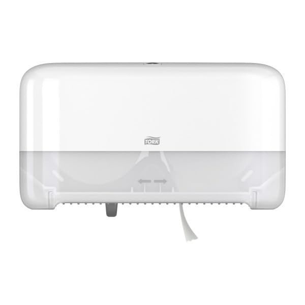 Tork OptiServe 2-Roll Coreless Toilet Paper Dispenser White T7/T5, Horizontal Dispenser, Elevation Design, 558060